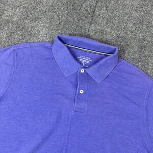 Cactus Performance Polo Mens Large Purple Short Sleeve No Roll Collar Shirt